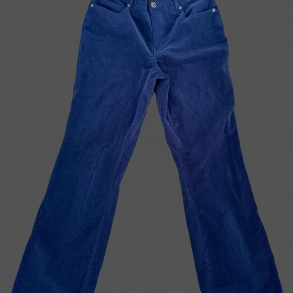 DG2 Diane Gilman Corduroy Pants Navy Blue Stretch 8P EUC - Picture 15 of 16